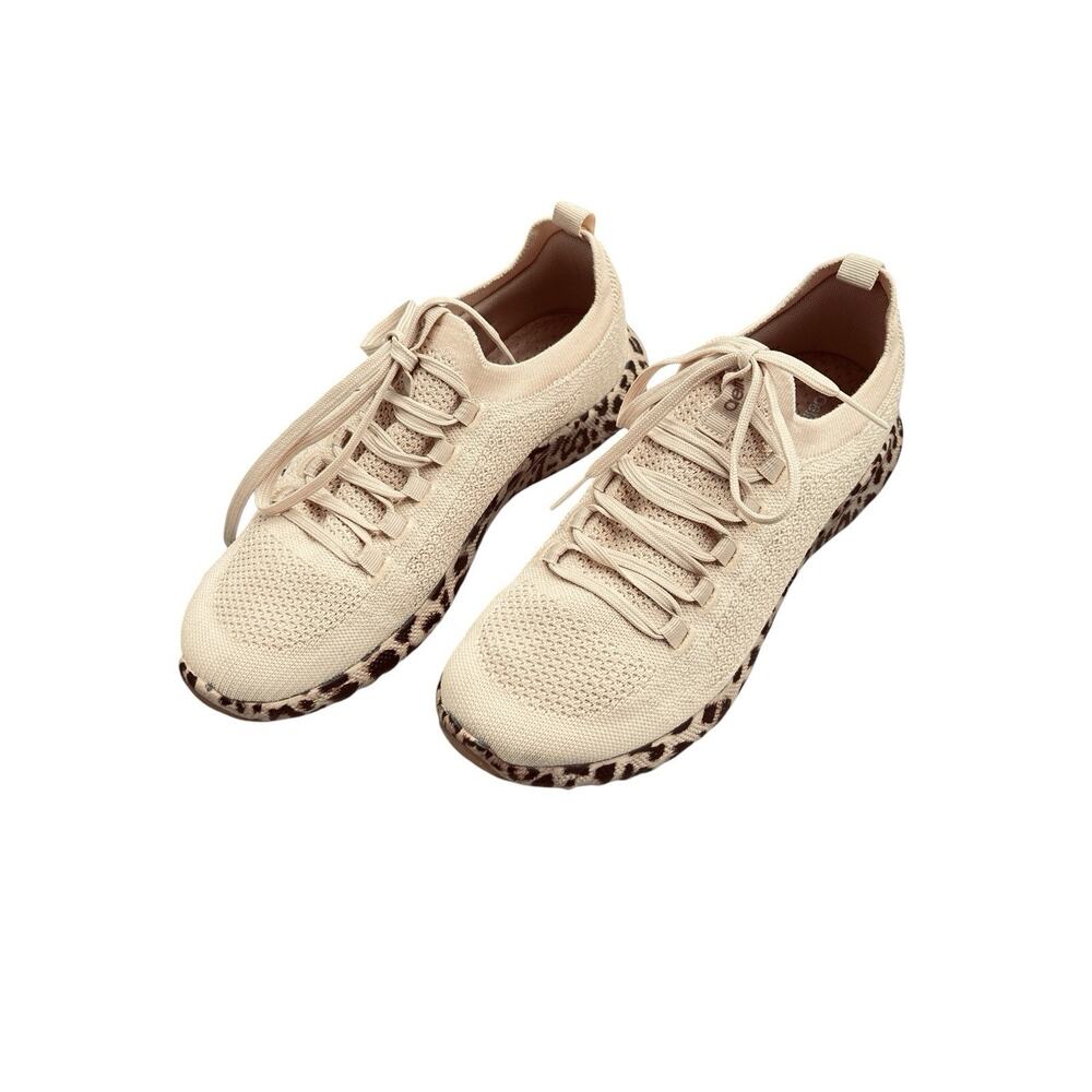 Aetrex Women’s Carly Athletic Mesh Arch Support Beige/Leopard Sneakers Sz. 9-9.5 - Picture 2 of 12